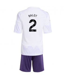 Manchester United Diogo Dalot #2 Maglia Gara Trasferta Repliche 2025-26 Bambino Maniche Corte Manchester United Diogo Dalot #2 Maglia Gara Trasferta Repliche 2025-26 Bambino Maniche Corte